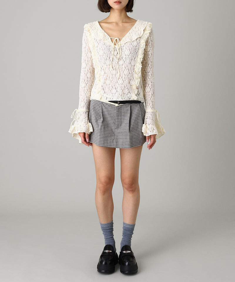 Lace Long Sleeve Blouse-Forget-me-nots-Forget-me-nots Online Store