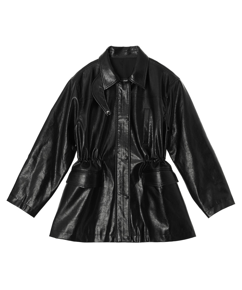 Fake Leather Jacket-Forget-me-nots-Forget-me-nots Online Store