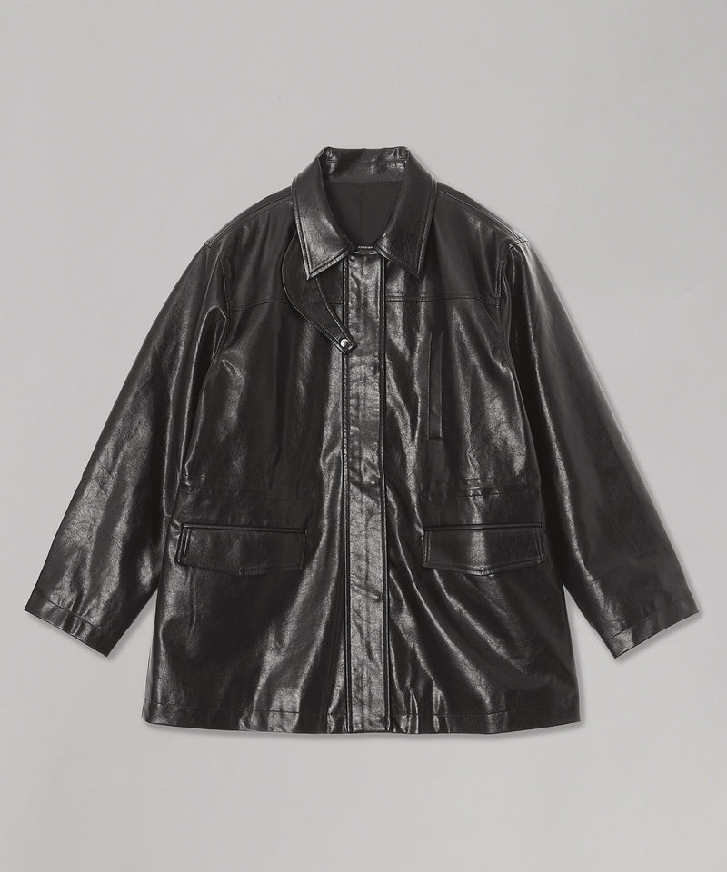 Fake Leather Jacket-Forget-me-nots-Forget-me-nots Online Store