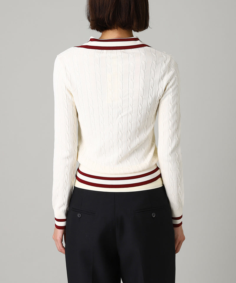 Long Sleeve Knit Polo-Forget-me-nots-Forget-me-nots Online Store