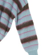 Border Crew Neck Knit-Forget-me-nots-Forget-me-nots Online Store