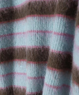 Border Crew Neck Knit-Forget-me-nots-Forget-me-nots Online Store