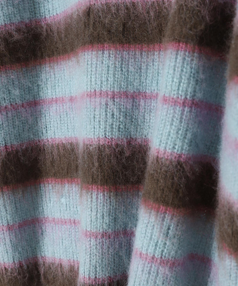 Border Crew Neck Knit-Forget-me-nots-Forget-me-nots Online Store