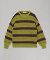 Border Crew Neck Knit-Forget-me-nots-Forget-me-nots Online Store