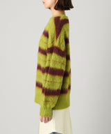 Border Crew Neck Knit-Forget-me-nots-Forget-me-nots Online Store