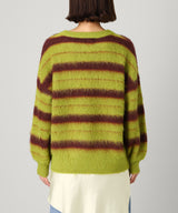 Border Crew Neck Knit-Forget-me-nots-Forget-me-nots Online Store