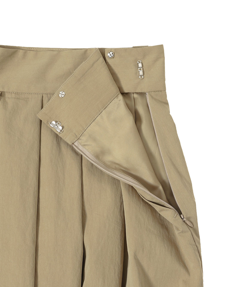 Baloon Pleats Belted Skirt-Forget-me-nots-Forget-me-nots Online Store