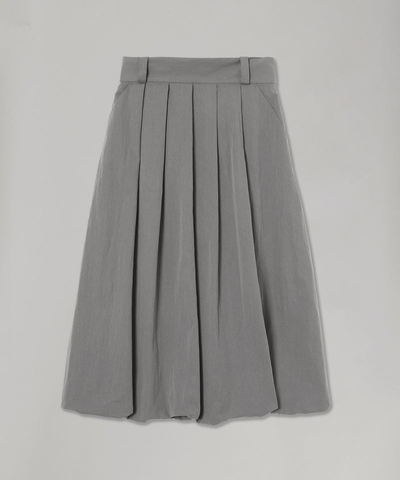 Baloon Pleats Belted Skirt-Forget-me-nots-Forget-me-nots Online Store