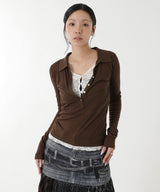モデル身長：165cm / カラー：Brown / サイズ：F