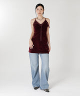 Velour Camisole Dress-Forget-me-nots-Forget-me-nots Online Store