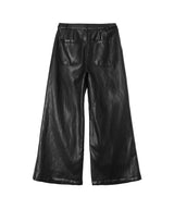 Coated Wide Tuck Pants-Forget-me-nots-Forget-me-nots Online Store