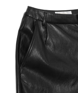 Coated Wide Tuck Pants-Forget-me-nots-Forget-me-nots Online Store