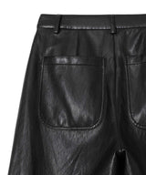 Coated Wide Tuck Pants-Forget-me-nots-Forget-me-nots Online Store