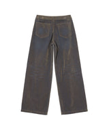 Flocked Denim Pants-Forget-me-nots-Forget-me-nots Online Store