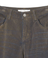 Flocked Denim Pants-Forget-me-nots-Forget-me-nots Online Store