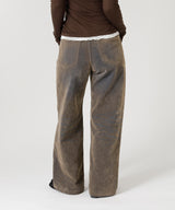 Flocked Denim Pants-Forget-me-nots-Forget-me-nots Online Store