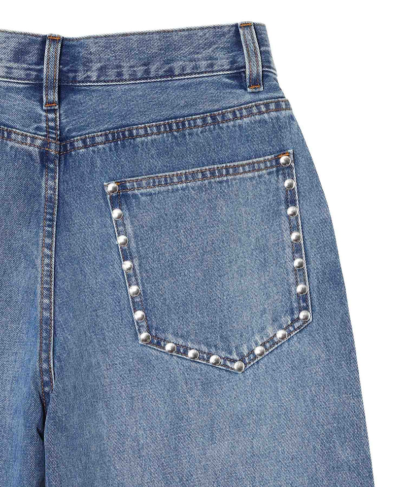 Wide Straight Denim Pants With Studs｜フォーゲットミーノッツ