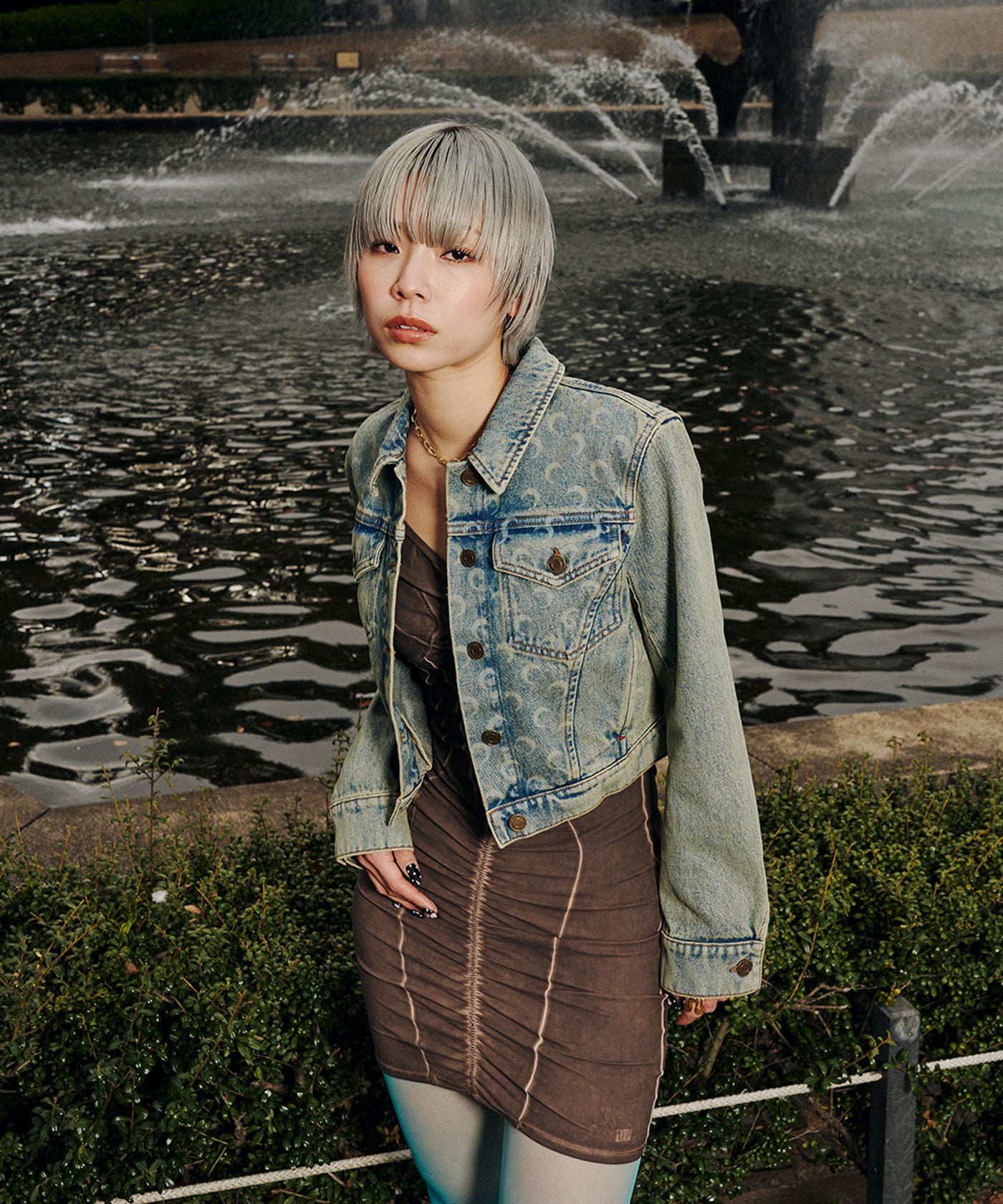 マリーン セル(Marine Serre)|Moon Laser Denim Boxy Suit マリーン セル(Marine Serre)|Moon Laser Denim Boxy Suit