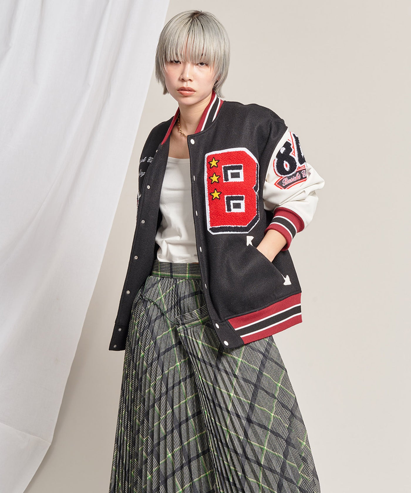 ベイシックス(BASICKS)｜Vintage Style Varsity Jacket ｜Forget