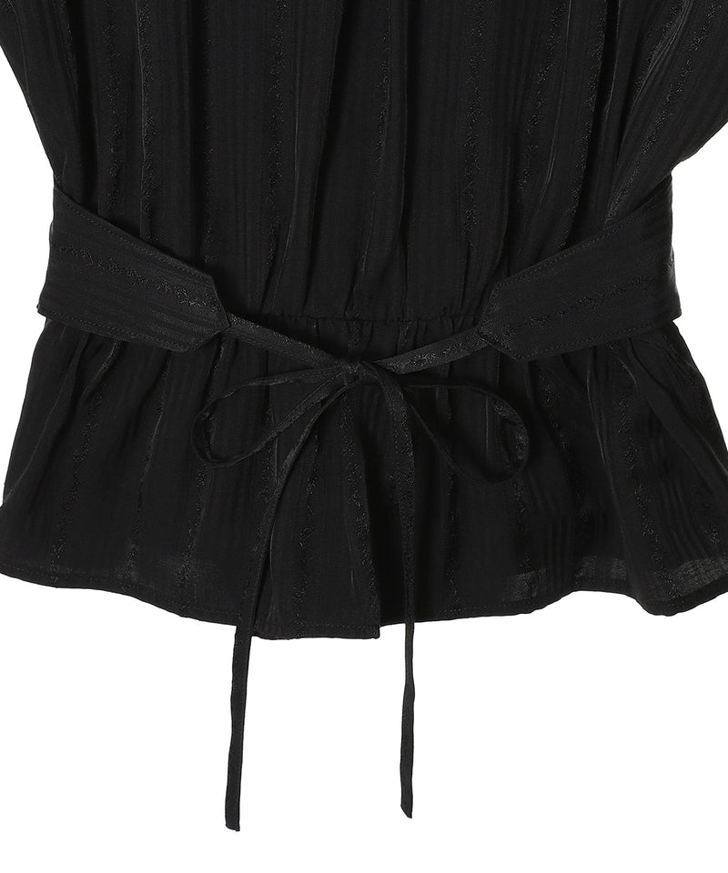 Rose Jaquard Stripe Sailor Collar Blouse-FETICO-Forget-me-nots Online Store