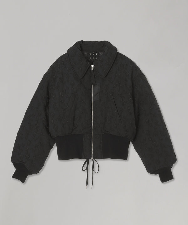 Floral Jacquard Bomber Jacket-FETICO-Forget-me-nots Online Store