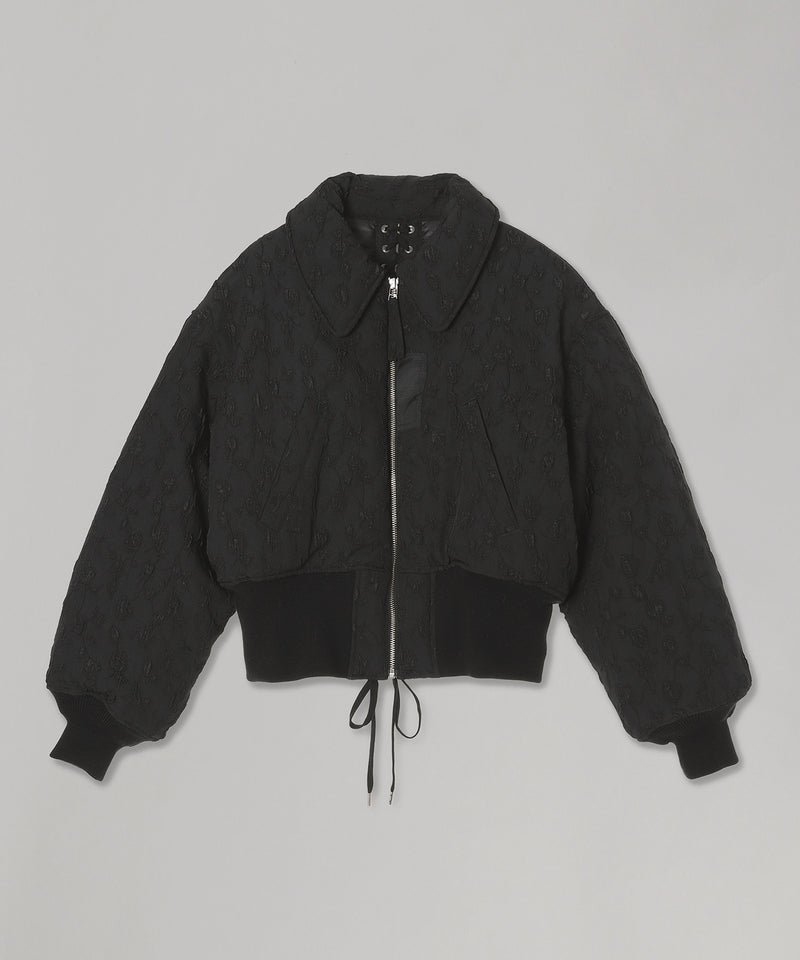 Floral Jacquard Bomber Jacket-FETICO-Forget-me-nots Online Store