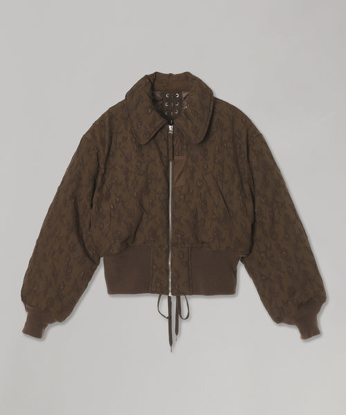 Floral Jacquard Bomber Jacket-FETICO-Forget-me-nots Online Store