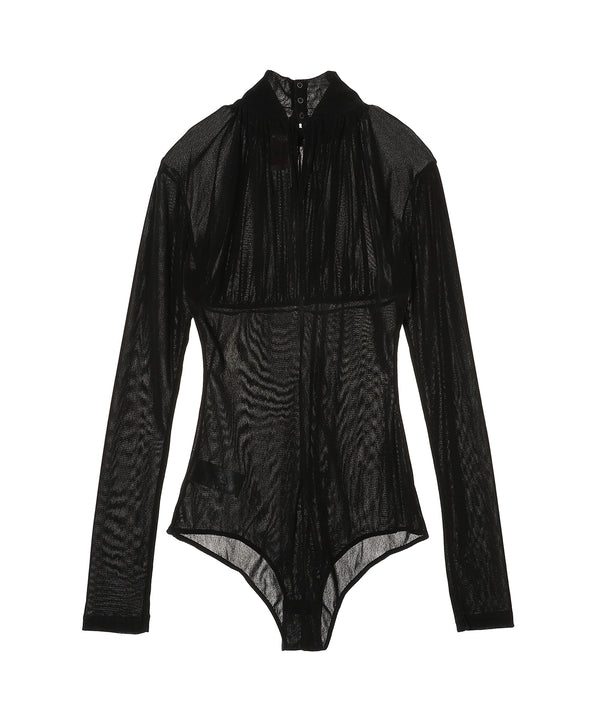 Velvet Tulle Turtleneck Bodysuit-FETICO-Forget-me-nots Online Store