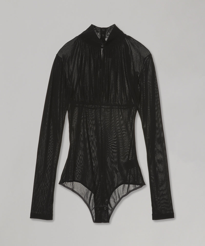 Velvet Tulle Turtleneck Bodysuit-FETICO-Forget-me-nots Online Store