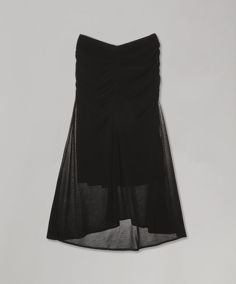 Velvet Tulle Gathered Skirt-FETICO-Forget-me-nots Online Store