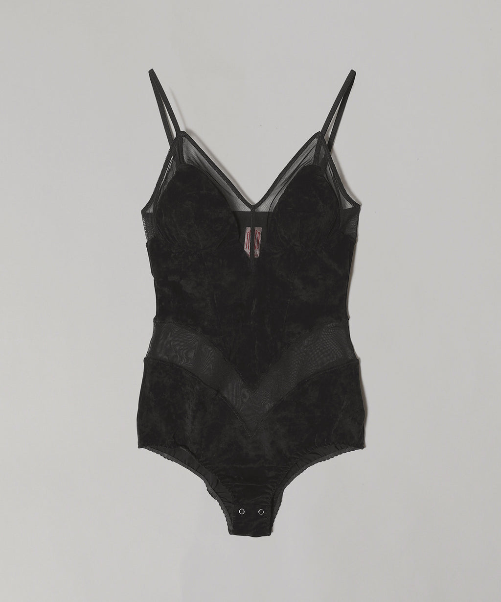フェティコ(FETICO)｜Velour Paneled Bodysuit ｜Forget-me-nots
