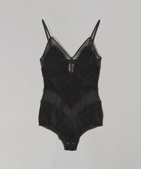 Velour Paneled Bodysuit-FETICO-Forget-me-nots Online Store