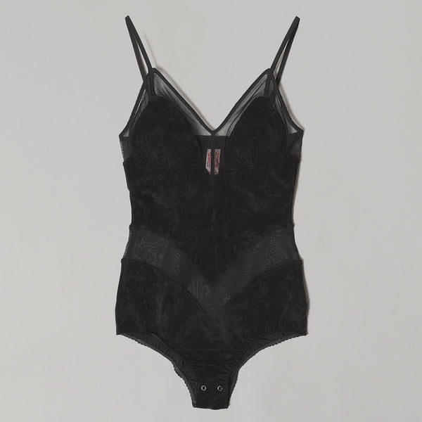 フェティコ(FETICO)｜Velour Paneled Bodysuit ｜Forget-me-nots