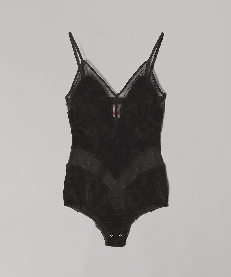 Velour Paneled Bodysuit-FETICO-Forget-me-nots Online Store
