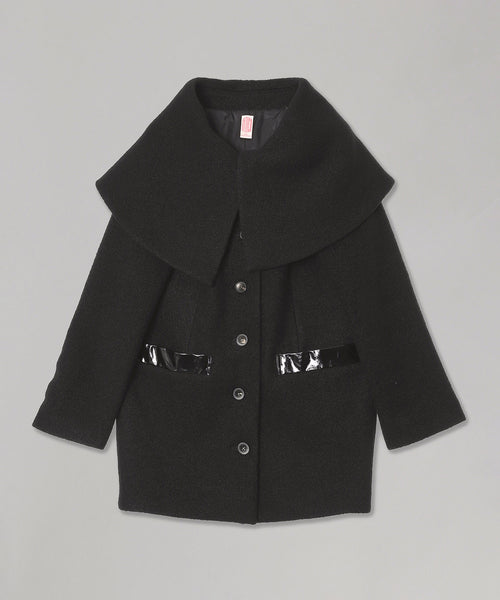 Boucle Wool Cape Coat-FETICO-Forget-me-nots Online Store