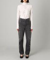 Embroidered Straight Jeans-FETICO-Forget-me-nots Online Store