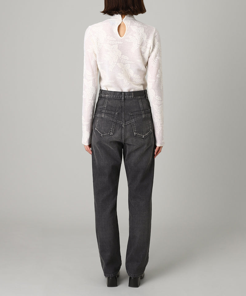 Embroidered Straight Jeans-FETICO-Forget-me-nots Online Store