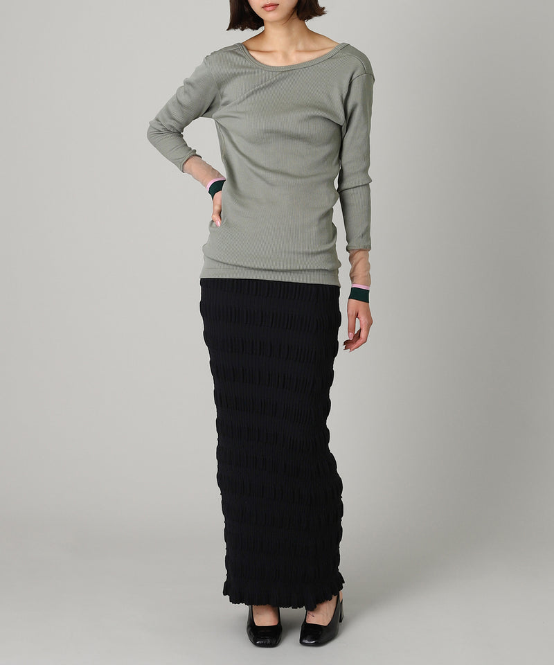 Stripe Knit Maxi Skirt-FETICO-Forget-me-nots Online Store