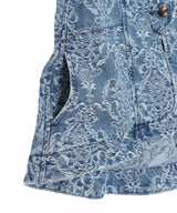 Damask-Jacquard Denim Peplum Jacket-FETICO-Forget-me-nots Online Store