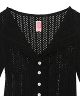 Boucle Knit Lace Cardigan-FETICO-Forget-me-nots Online Store