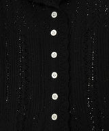 Boucle Knit Lace Cardigan-FETICO-Forget-me-nots Online Store