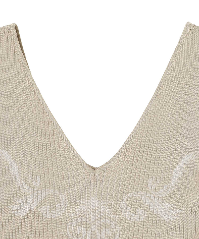 Damask-Pattern Rib Knit Sleeve｜フェティコ(FETICO)｜Forget-me-nots