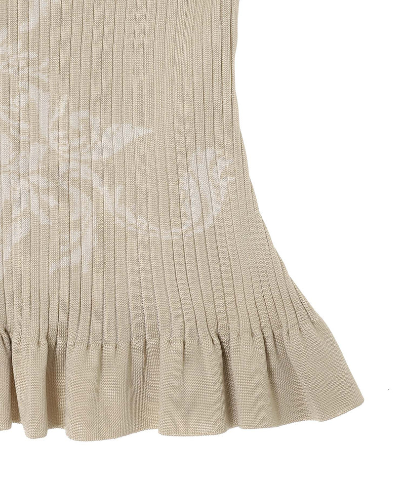 Damask-Pattern Rib Knit Sleeve｜フェティコ(FETICO)｜Forget-me-nots