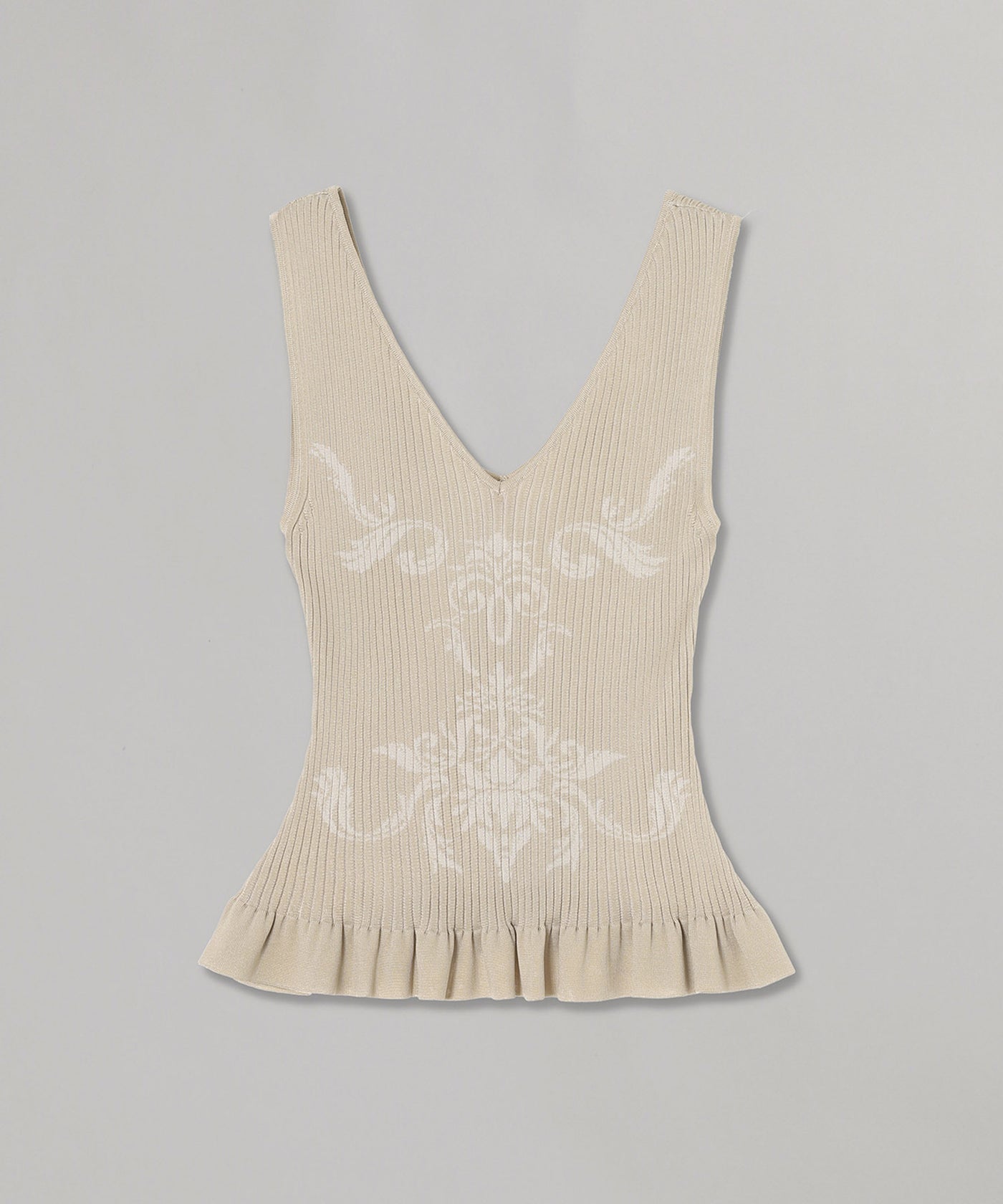 Damask-Pattern Rib Knit Sleeve｜フェティコ(FETICO)｜Forget-me-nots
