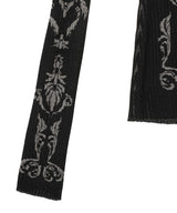 Damask-Pattern Rib Knit Top-FETICO-Forget-me-nots Online Store
