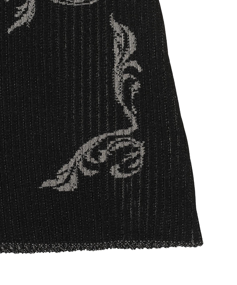 fetico DAMASK-PATTERN RIB KNIT TOP ベージュ Damask-Pattern Rib Knit Top｜フェティコ(FETICO)｜Forget-me-nots