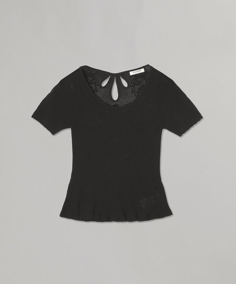 Damask Lace Scoop-Neck Top｜フェティコ(FETICO)｜Forget-me-nots