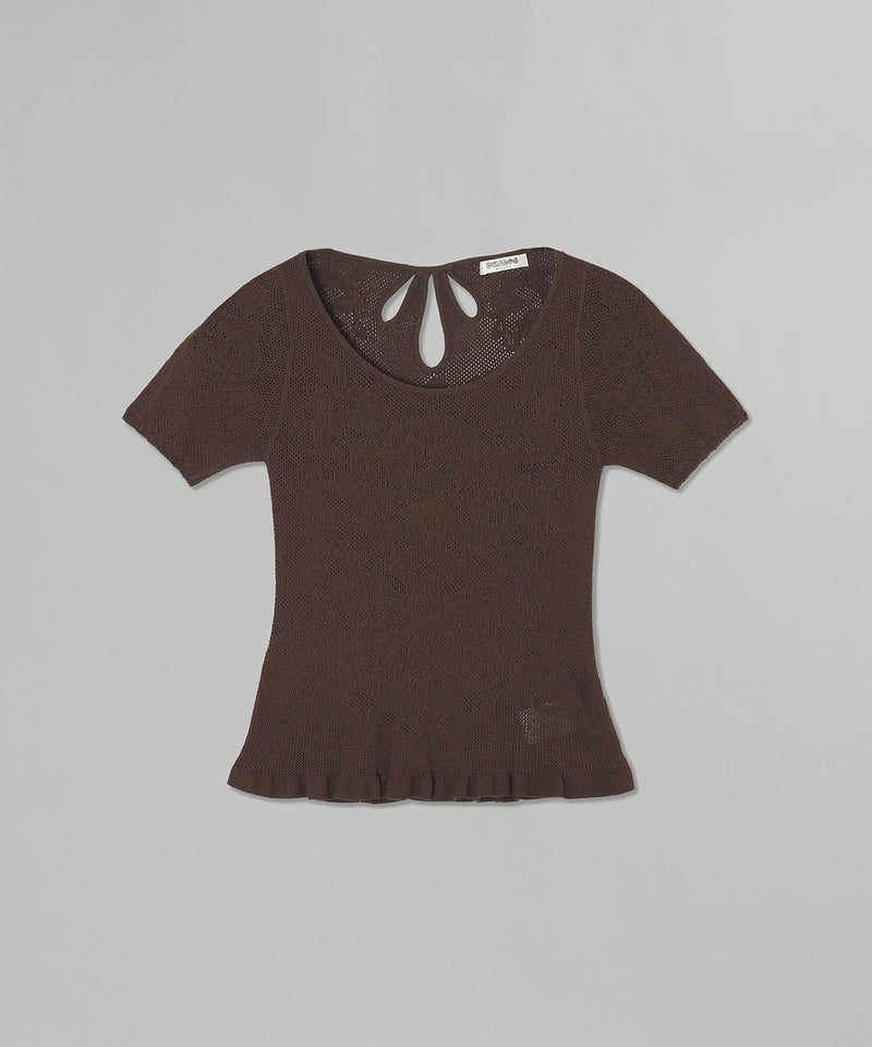 Damask Lace Scoop-Neck Top｜フェティコ(FETICO)｜Forget-me-nots