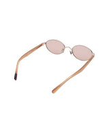 X Blanc Metal Oval Sunglasses-FETICO-Forget-me-nots Online Store