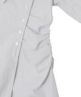 Cotton Stripe Scarf Collar Blouse-FETICO-Forget-me-nots Online Store